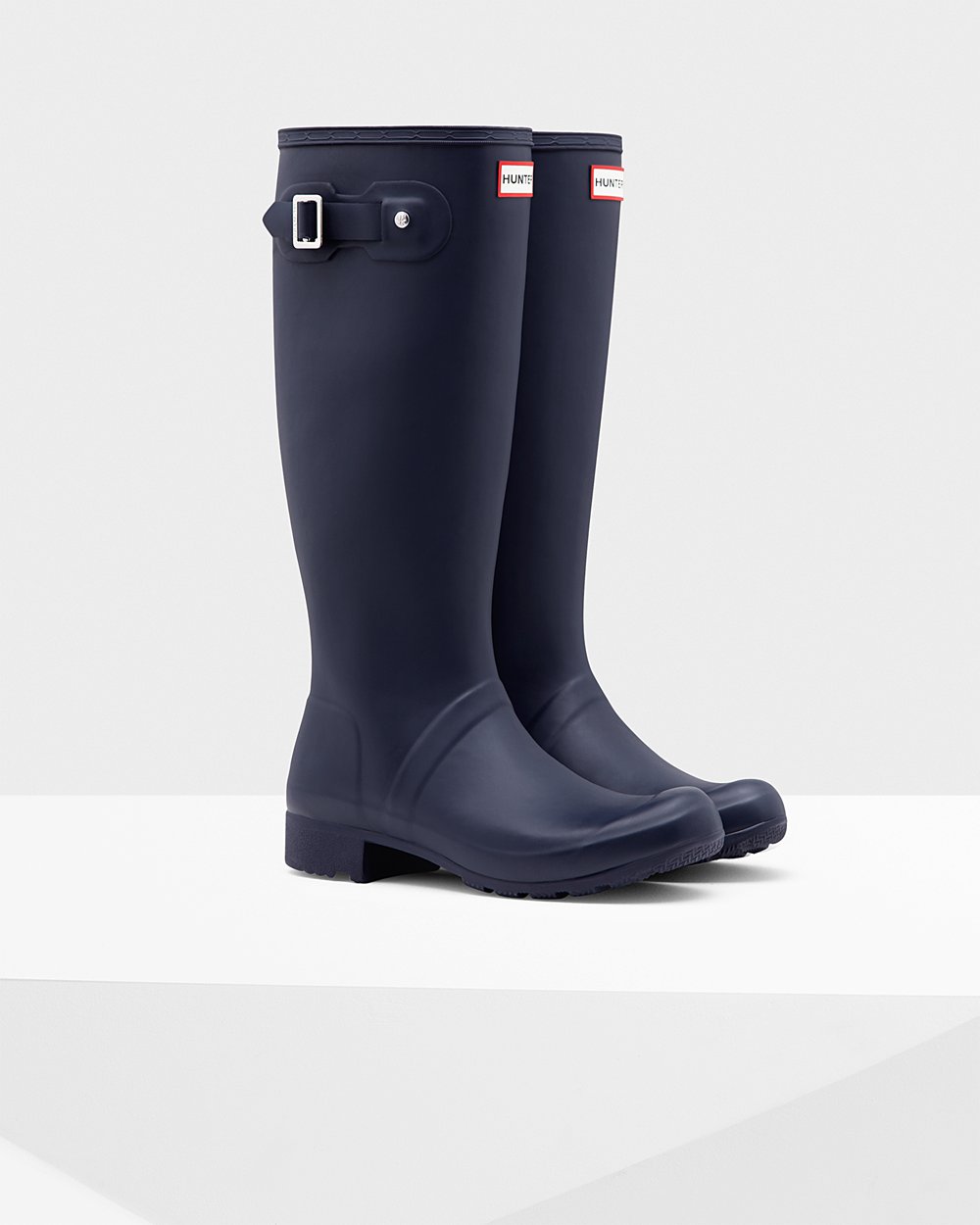 Women Hunter Original Tour Foldable | Tall Rain Boots Navy | NZ-2914-ZFDA